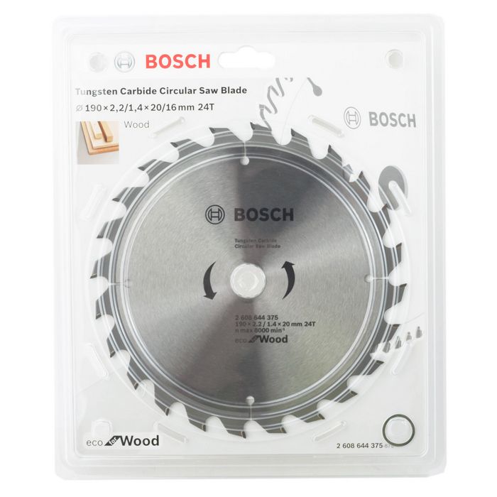 Диск пиляльний Bosch Eco for Wood 190x20/16-24T