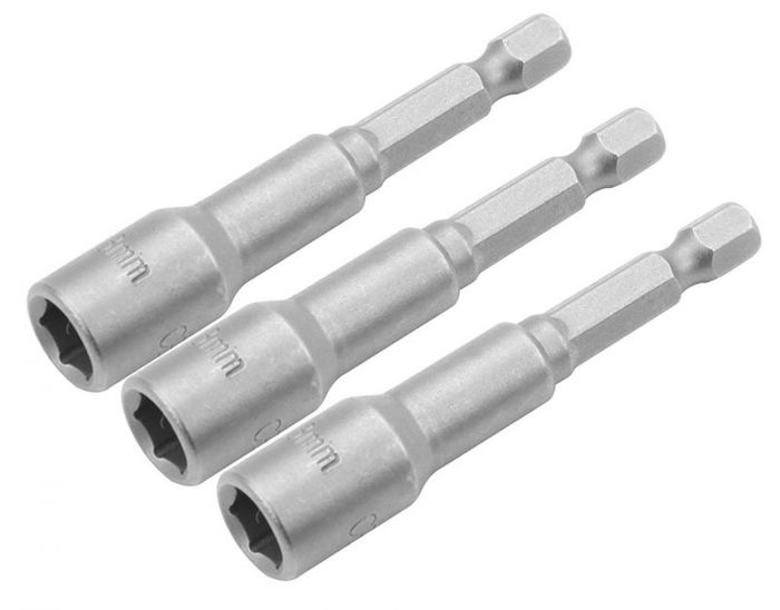 Головки торцеві Tolsen магнітні, набір 3шт, 1/4"х65мм, 11мм, сталі 40Cr