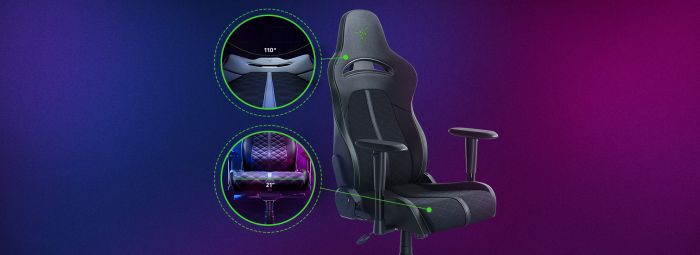 Крісло Razer Enki X  ПУ шкіра, 2D-Armrests, чорно-зелений