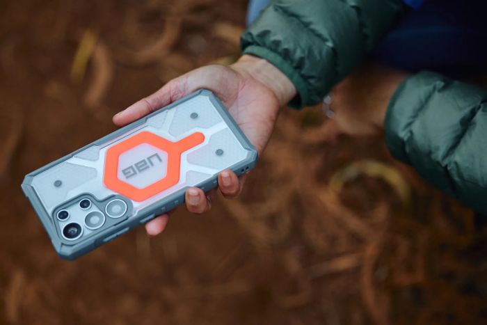 Чохол+ремінець UAG для Samsung Galaxy S25 Ultra, Pathfinder Clear with Magnet Bundle, Active Lava Lanyard