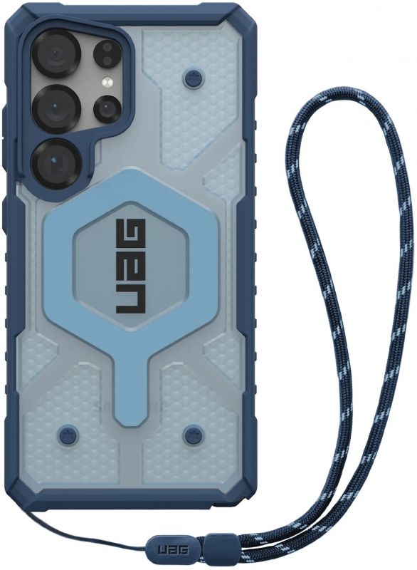 Чохол+ремінець UAG для Samsung Galaxy S25 Ultra, Pathfinder Clear with Magnet Bundle, Blues Lanyard