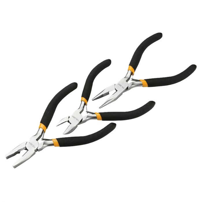 Плоскогубці Tolsen комбіновані, подовжені, бокорізи, набір 3шт