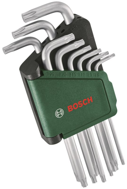 Ключі шестигранні Bosch, набір 9шт, T8-T40