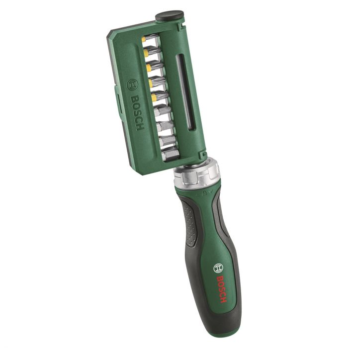 Викрутка Bosch з тріскачкою, 18 біт, 225мм, сталь CrV