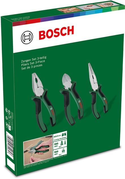 Плоскогубці Bosch набір 3 шт, комбіновані, подовжені, бокорізи