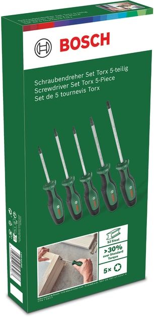 Викрутка Torx Bosch набір 5шт, T10, 15, 20, 25, 30.