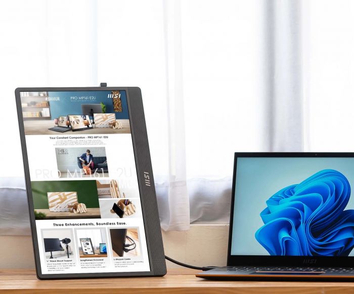 Монітор портативний MSI 15.6" PRO MP161-E2U mHDMI, 2xUSB-C, MM, IPS, Cover