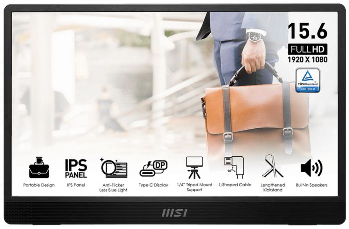 Монітор портативний MSI 15.6" PRO MP161-E2U mHDMI, 2xUSB-C, MM, IPS, Cover
