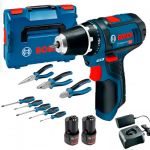 Шурупокрут-дриль акумуляторний Bosch GSB 12В 2х2А·год 30Нм 400·1300об·хв 0.89кг GAL 12V-20 + набір ручного інструменту Шурупокрут-дриль акумуляторний Bosch GSB 12В 2х2А·год 30Нм 400·1300об·хв 0.89кг GAL 12V-20 + набір ручного інструменту