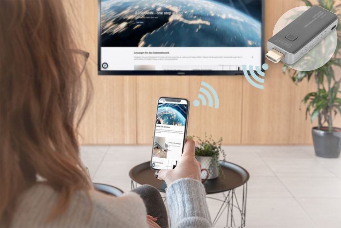 Система для презентацій DIGITUS Click & Present Mini - Wireless Collaboration System HDMI, 1xTX, 1xRX