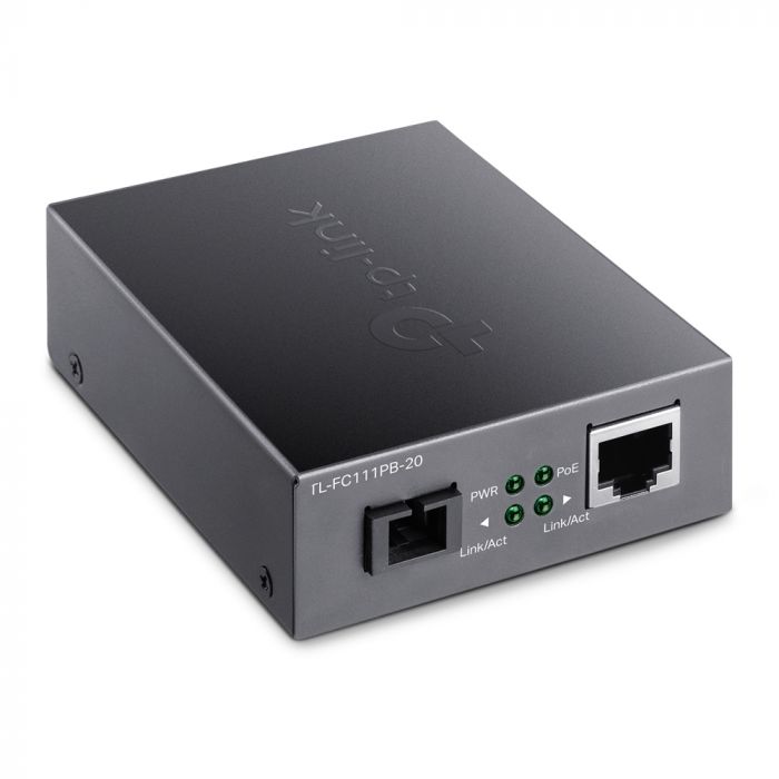 Медіаконвертер TP-LINK TL-FC111B-20 1xFE, 100Base-LX, SM, WDM, 20km, SC. PoE