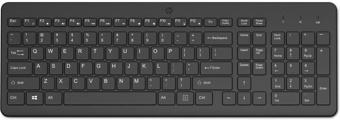 Клавіатура мембранна HP 220, 104key, WL, EN/UK, чорний