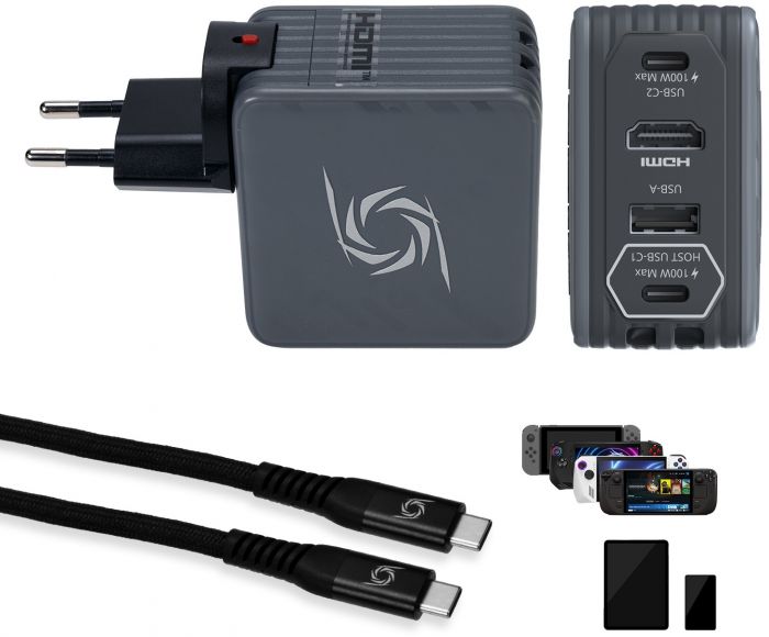 Зарядний пристрій AVerMedia GC313 CORE GO 100Вт 2хUSB-С, 1хUSB-A, 1xHDMI, чорний