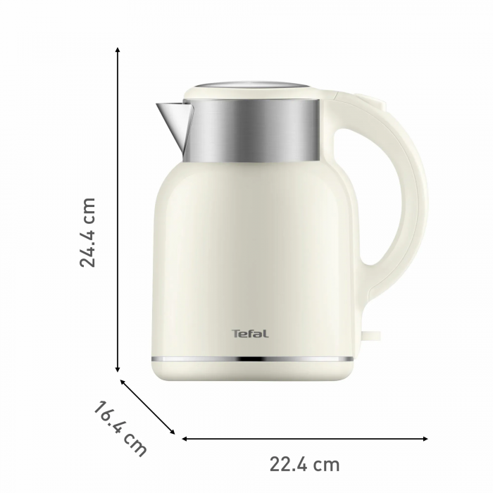 Електрочайник Tefal Thermo Protect XL, 1.9л, пластик, нержавіюча сталь, бежевий