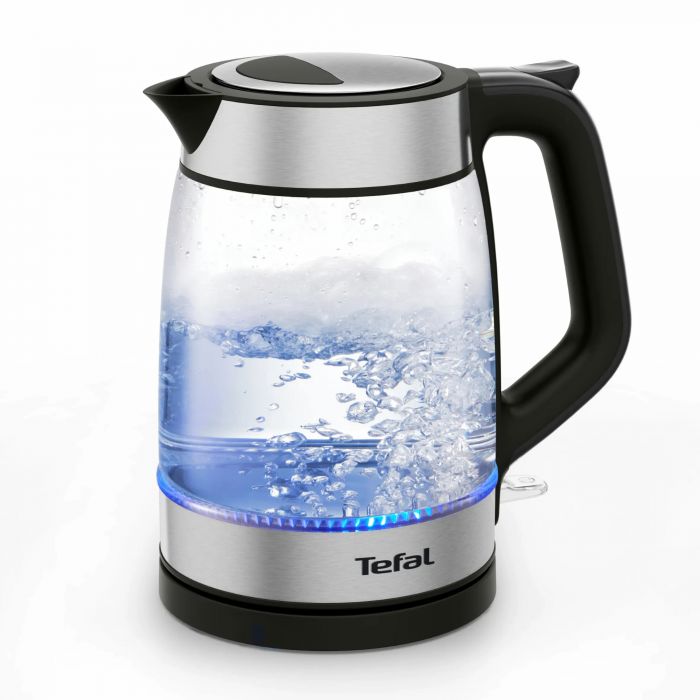 Електрочайник Tefal Glass Kettle 1.7л, скло, з підсвіткою, чорно-срібний