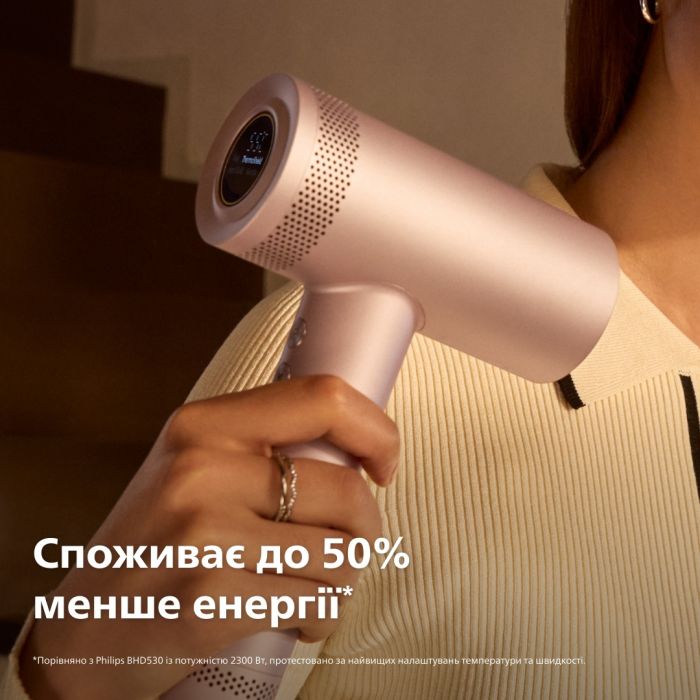 Фен Philips 8000 Series, 1400Вт, 3 режими, іонізація, хол. обдув, турборежим, рожевий