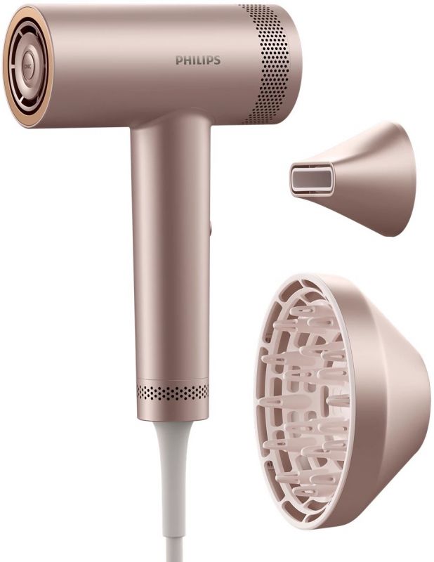 Фен Philips 8000 Series, 1400Вт, 3 режими, іонізація, хол. обдув, турборежим, рожевий