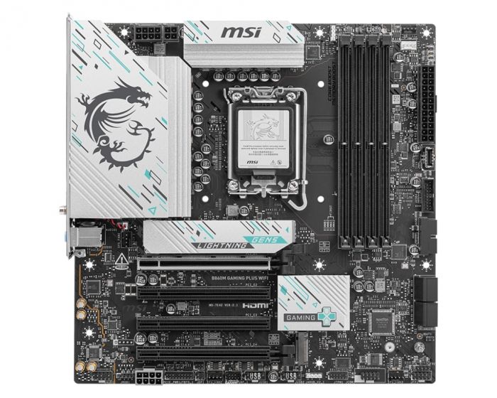 Материнcька плата MSI B860M GAMING PLUS WIFI s1851 B860 4xDDR5 M.2 HDMI DP WiFi BT mATX