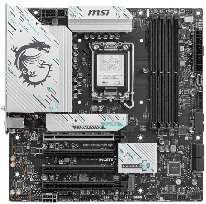 Материнcька плата MSI B860M GAMING PLUS WIFI s1851 B860 4xDDR5 M.2 HDMI DP WiFi BT mATX