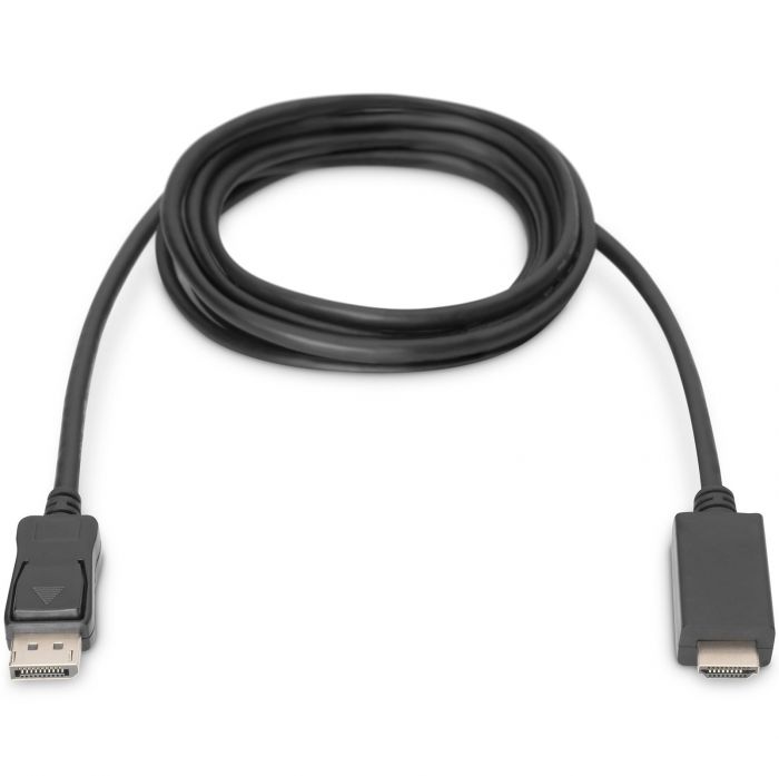 Кабель DIGITUS DisplayPort > HDMI (M/M), 2м, чорний