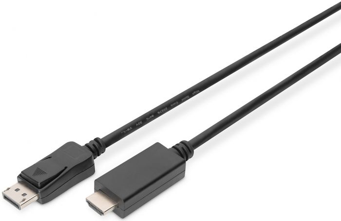 Кабель DIGITUS DisplayPort > HDMI (M/M), 2м, чорний