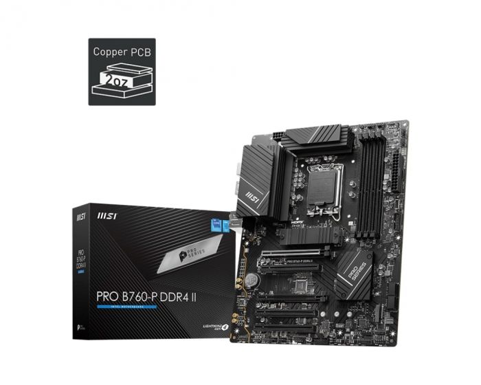 Материнcька плата MSI PRO B760-P DDR4 II s1700 B760 4xDDR4 M.2 HDMI DP ATX
