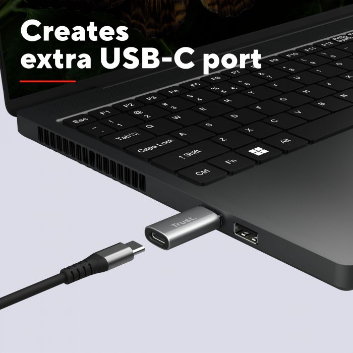 Адаптер Trust Calyx USB-C > USBA3.2, 2шт, чорний