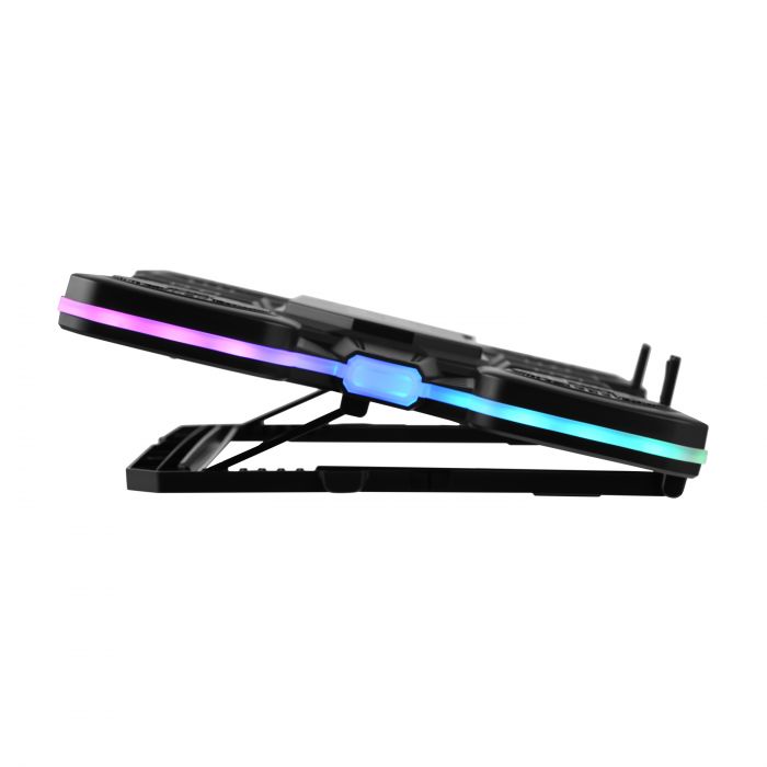 Підставка для ноутбука 2E GAMING CPG-012, до 17.3", 1xUSB-C, LCD/semiconductor cooling pad, RGB, чорний