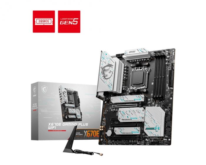 Материнcька плата MSI X670E GAMING PLUS WIFI sAM5 X670 4xDDR5 M.2 HDMI DP WiFi BT ATX