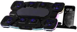 Підставка для ноутбука 2E GAMING CPG-012, до 17.3", 1xUSB-C, LCD/semiconductor cooling pad, RGB, чорний