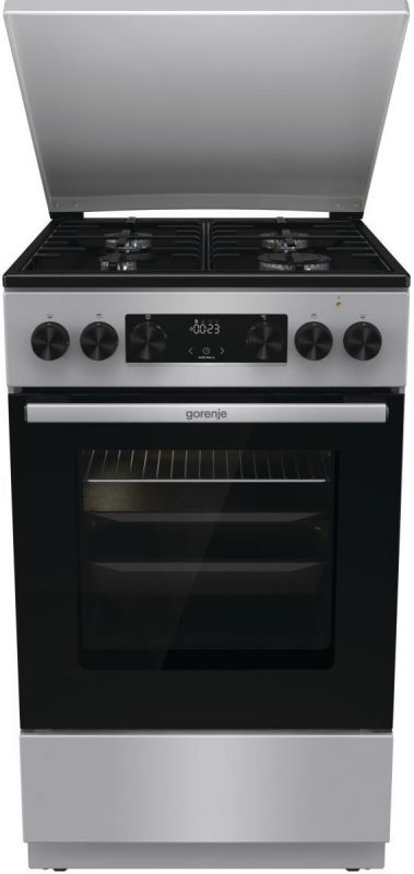 Плита Gorenje комбінована, 70л, 50x60см, дисплей, IconLed, емальовані, нерж