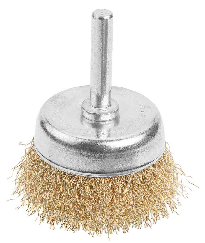 Щітка чашкова Tolsen Профі, торцева, рифлений дріт 0.3мм, 50мм, з хвостовиком 6.35мм(1/4")