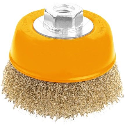 Щітка чашкова Tolsen Профі, торцева, рифлений дріт 0.3мм, 125мм, різьблення M14