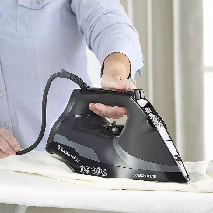 Праска Russell Hobbs Diamond Elite, 3100Вт, 350мл, 20, паровий удар -220гр, самоочищування, керам. підошва, чорний