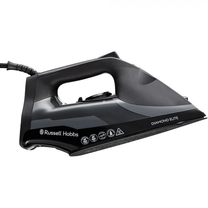 Праска Russell Hobbs Diamond Elite, 3100Вт, 350мл, 20, паровий удар -220гр, самоочищування, керам. підошва, чорний