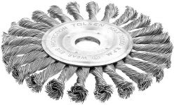 Щітка дискова Tolsen Профі, переплетений дріт 0.5мм, 180мм, посадковий розмір 22.2мм