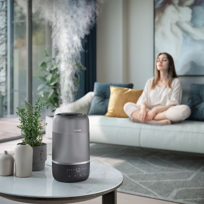 Зволожувач повітря Philips традиційне зволоження Series 1000, 41м2, 3л, 275мл/г, електр. кер-ння, режим сну, нічник, темно-синій
