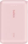 Акумулятор портативний літій-іонний Power Bank Belkin 10000мА·год, 20Вт, з інтегрованим кабелем USB-C, рожевий