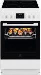 Плита Electrolux електрична склокерамічна, 57л, 50x60см, дисплей, конвекція, мангальна підставка, білий