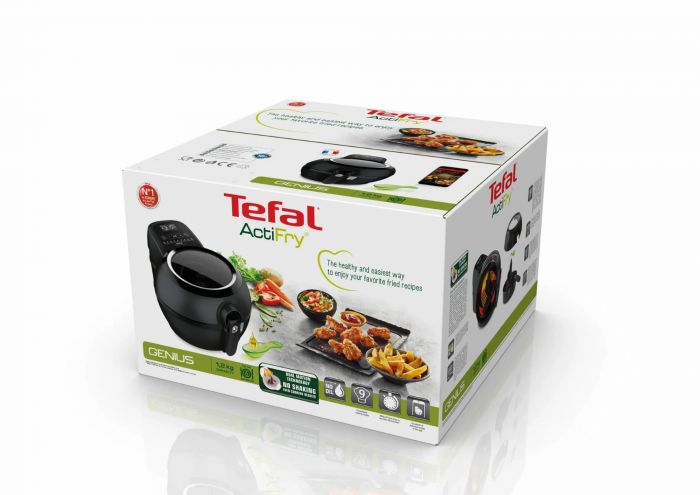 Мультипіч Tefal ActiFry Genius, 1350Вт, чаша-1,2л, сенсорне керув., підкл. до смартфону, авто перемішування, пластик, чорний