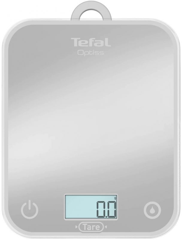 Ваги Tefal кухонні Optiss, 5кг, AAAx2 в комплекті, скло, срібло