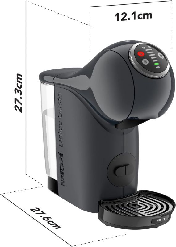 Кавоварка Krups капсульна Dolce Gusto Genio S Plus 0.8л, капсули, сенcорне керування, темно-сірий