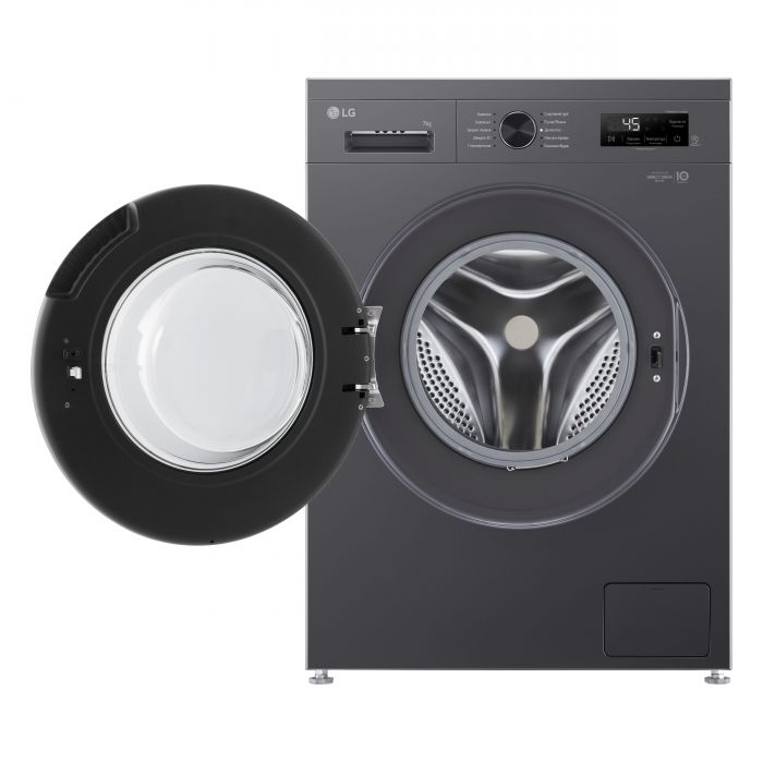 Пральна машина LG фронтальна, 7кг, 1200, A+++, 44см, дисплей, пара, інвертор, чорний
