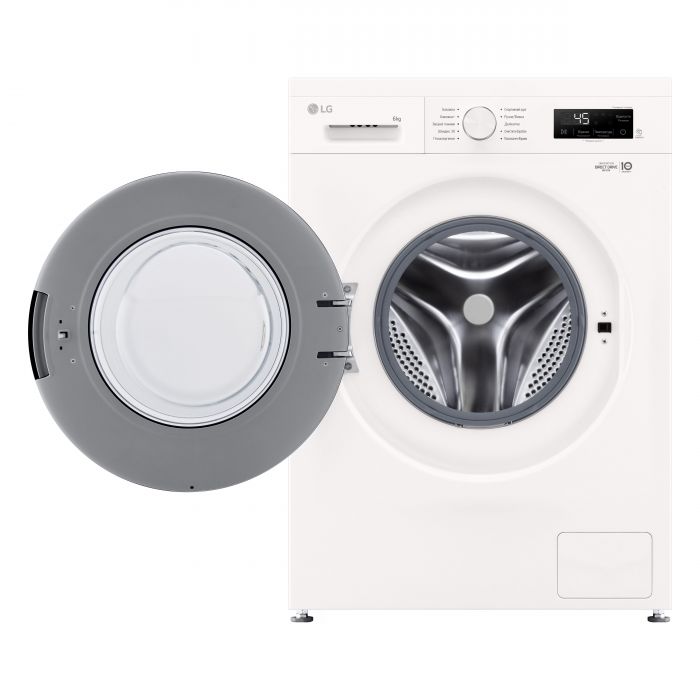 Пральна машина LG фронтальна, 6кг, 1200, A+++, 44см, дисплей, пара, інвертор, білий