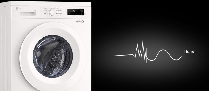 Пральна машина LG фронтальна, 6кг, 1200, A+++, 44см, дисплей, пара, інвертор, білий