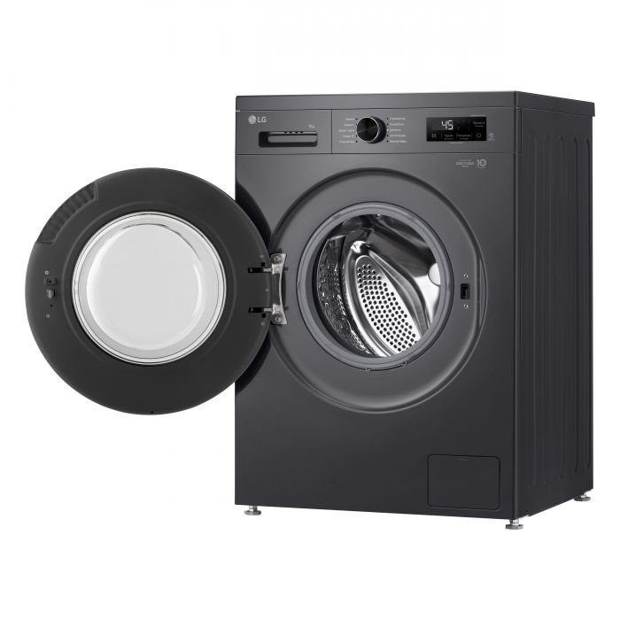 Пральна машина LG фронтальна, 9кг, 1200, A+++, 55см, дисплей, пара, інвертор, чорний