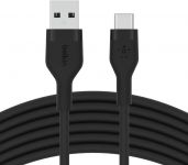 Кабель USB-A > USB-C заряджання/синхронізації Belkin 3м, 60Вт, Type-C, силіконовий з кліпсою, чорний