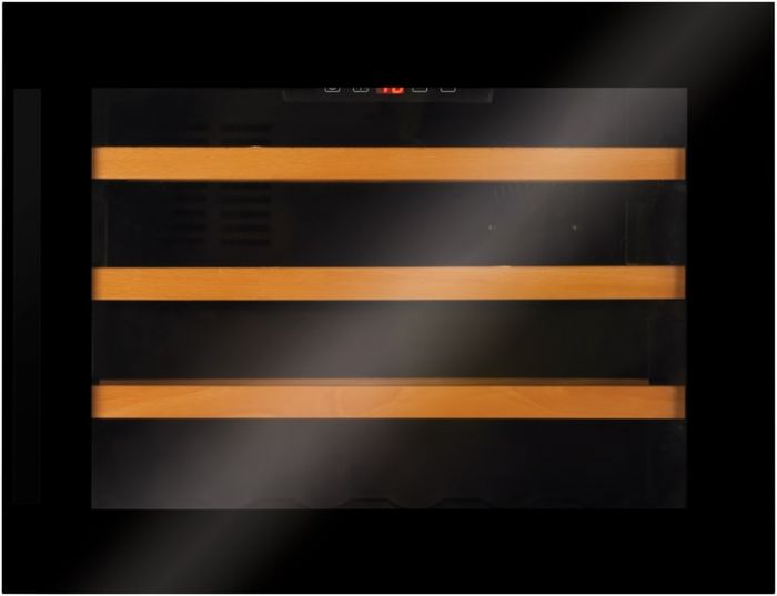 Холодильник Hansa вбудований для вина, 45.5x59х60.8, холод.відд.-63л, зон - 1, бут-28, ST, диспл внутр., чорний