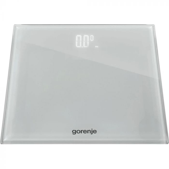 Ваги підлогові Gorenje, 180 кг, дисплей, скло, білий