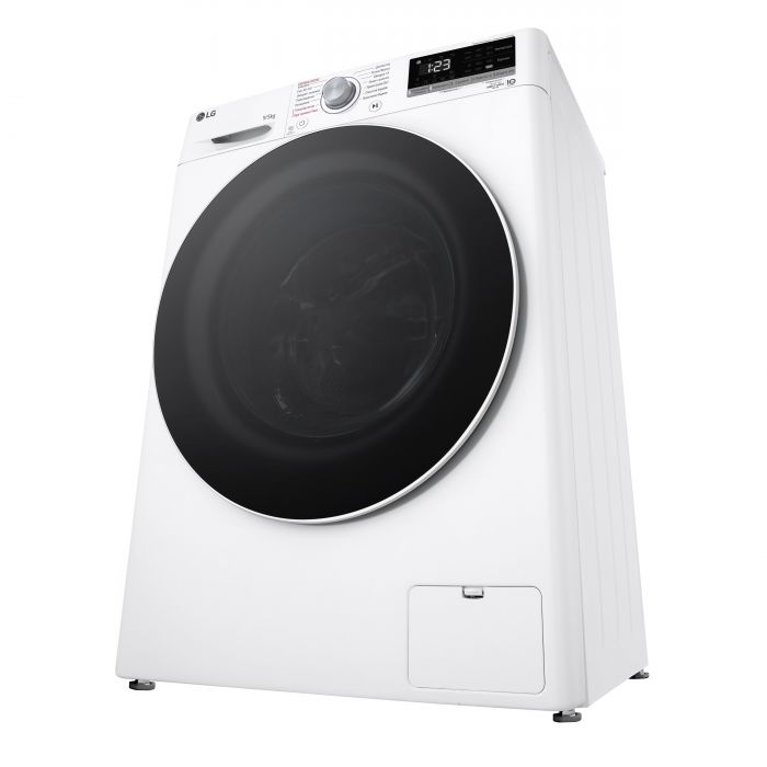 Прально-сушильна машина LG фронтальна, 9(5)кг, 1200, А, 48см, дисплей, пара, інвертор, білий